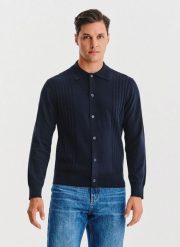 PAKO LORENTE - Bawełniany kardigan w kolorze granatowym. Niebieskie kardigany męskie Pako Lorente, na jesień, m, bez wzorów, z bawełny, bez kołnierzyka. Za 199.99 zł.