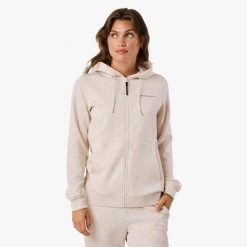 Sweter treningowy Kobieta Swedemount Move Soft Full Zip Hood szybkoschnąca. Brązowe golfy damskie SWEDEMOUNT, l, bez wzorów, z materiału, bez ramiączek. Za 199.99 zł.