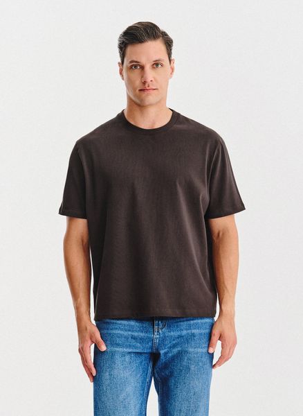 PAKO LORENTE - Brązowy t-shirt oversize. Brązowe t-shirty męskie Pako Lorente, xl, bez wzorów, z bawełny, bez kołnierzyka. Za 99.99 zł.