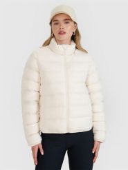 4F Kurtka puchowa z naturalnym wypełnieniem damska - biała XL. Białe kurtki damskie 4f, uniwersalny, bez wzorów, z dzianiny, bez kaptura. Za 499.99 zł.