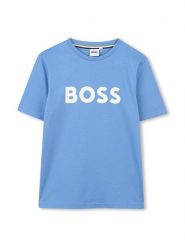 BOSS T-Shirt J52030 M Granatowy Regular Fit. Niebieskie t-shirty chłopięce Boss, bez wzorów, z bawełny, bez ramiączek. Za 119.99 zł.