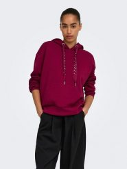 ONLY Bluza w kolorze bordowym rozmiar: S. Czerwone bluzy z kapturem damskie Only, s. Za 139.95 zł.