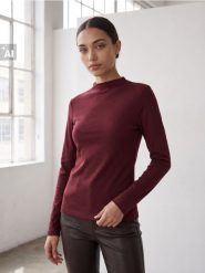 Bawełniana koszulka z długim rękawem - pomarańczowy. Brązowe t-shirty damskie Sinsay, l, bez wzorów, z bawełny, bez kołnierzyka. Za 25.99 zł.