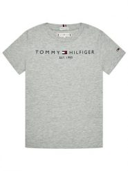 Tommy Hilfiger T-Shirt Essential KS0KS00210 Szary Regular Fit. Szare t-shirty chłopięce Tommy Hilfiger, bez wzorów, z bawełny, bez ramiączek. Za 99.99 zł.