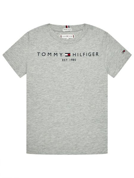 Tommy Hilfiger T-Shirt Essential KS0KS00210 Szary Regular Fit. Szare t-shirty chłopięce Tommy Hilfiger, bez wzorów, z bawełny, bez ramiączek. Za 79.99 zł.