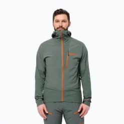 Kurtka softshell męska Jack Wolfskin Alpspitze Hoody. Zielone kurtki męskie Jack Wolfskin, m, bez wzorów, z softshellu, bez kaptura. Za 629.99 zł.