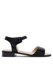 Caprice Sandały 9-28202-44 Czarny. Czarne sandały damskie Caprice, bez wzorów, ze skóry, bez obcasa, na płaskiej podeszwie. Za 168.99 zł.