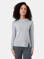 Gerry Weber Sweter w kolorze szarym rozmiar: 44. Szare swetry klasyczne damskie Gerry Weber, z wełny, bez kołnierzyka. Za 162.49 zł.