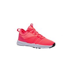 Buty fitness kardio damskie 120 różowe. Czerwone obuwie treningowe damskie DOMYOS, na fitness i siłownię. Za 99.99 zł.