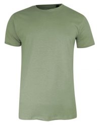T-Shirt (Koszulka) Oliwkowy Bez Nadruku, Okrągły Dekolt, Postrzępione Brzegi -BRAVE SOUL- Męski. Zielone t-shirty męskie Brave Soul, m, bez wzorów, z bawełny, bez kołnierzyka. Za 45.00 zł.