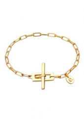 Elli PREMIUM Damska bransoletka T- Bar zamknięcie Trend Blogger w pozłacanym srebrze 925 Sterling Silver Bransoletki 1 ct Damski. Szare bransoletki damskie Elli PREMIUM, pozłacane. Za 333.99 zł.