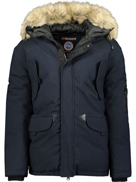 Geographical Norway Kurtka zimowa "Bernar" w kolorze granatowym rozmiar: M. Niebieskie kurtki męskie Geographical Norway, na zimę, m, bez wzorów, bez kaptura. Za 274.75 zł.