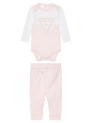 Guess Komplet body i spodnie H5YW08 J1314 Różowy Regular Fit. Czerwone spodnie dziewczęce Guess, z aplikacjami, z bawełny. Za 159.99 zł.