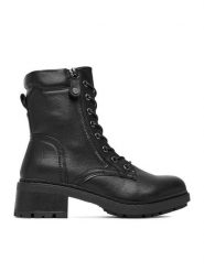 Clara Barson Trzewiki CEO-WS6396-05 Czarny. Czarne botki damskie Clara Barson, z materiału, bez obcasa, na płaskiej podeszwie, bez zapięcia. Za 109.99 zł.