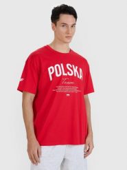 Koszulka kibica uniseks 4F 4FRMM00TTSHU2949. Czerwone t-shirty damskie 4f, uniwersalny, bez wzorów, z bawełny, bez kołnierzyka. Za 49.99 zł.