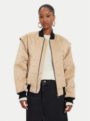 KARL LAGERFELD Kurtka bomber 245W1506 Beżowy Regular Fit. Brązowe kurtki damskie Karl Lagerfeld, bez wzorów, z syntetyku, bez kaptura. Za 1,309.00 zł.