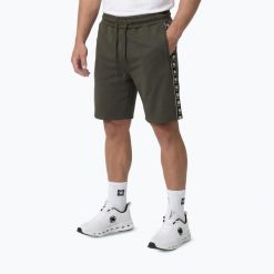 Spodenki męskie Pitbull Track Powers. Zielone szorty męskie PITBULL, bez wzorów, z elastanu. Za 179.99 zł.