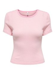 ONLY Koszulka w kolorze jasnoróżowym rozmiar: XL. Różowe bluzki damskie Only, xl, bez wzorów, z bawełny, bez kołnierzyka, bez ramiączek. Za 57.33 zł.