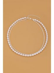 Atelier MIU Posrebrzany naszyjnik z perłami - dł. 46 cm rozmiar: onesize. Białe naszyjniki damskie atelier MIU, posrebrzane. Za 39.99 zł.