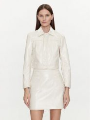 Morgan Kurtka z imitacji skóry 241-VBOWL Beżowy Slim Fit. Brązowe kurtki damskie Morgan, bez wzorów, ze skóry, bez kaptura. Za 299.99 zł.