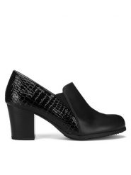 Clara Barson Półbuty WYL3205-1 Czarny. Czarne półbuty damskie Clara Barson, bez wzorów, ze skóry, bez obcasa, na obcasie. Za 119.99 zł.