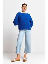 Rich & Royal Sweter w kolorze granatowym rozmiar: S. Niebieskie swetry klasyczne damskie Rich & Royal, s, z bawełny, bez kołnierzyka. Za 160.96 zł.