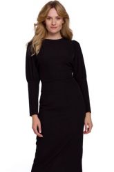Elegancka sukienka z odkrytymi plecami czarna z rozcięciem. Czarne sukienki damskie Sukienki.shop, na imprezę, m, bez wzorów, eleganckie, bez kołnierzyka, bez ramiączek. Za 409.00 zł.