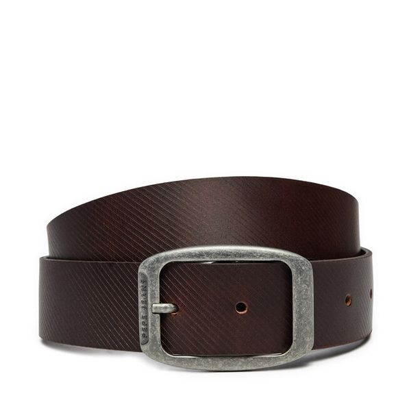 Pasek Męski Pepe Jeans. Brązowe paski męskie Pepe Jeans, bez wzorów, z jeansu. Za 149.99 zł.