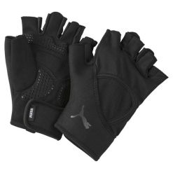 Rękawiczki treningowe Essential z palcami PUMA. Czarne rękawiczki damskie Puma, bez wzorów, z materiału. Za 119.00 zł.