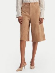 Marella Szorty skórzane Scoglio 2613431021 Beżowy Relaxed Fit. Brązowe szorty damskie Marella, bez wzorów, ze skóry. Za 1,659.00 zł.