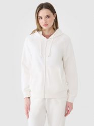 4F Bluza dresowa rozpinana z kapturem damska - biała XXL. Białe bluzy z kapturem damskie 4f, xs, z bawełny. W wyprzedaży za 149.99 zł.