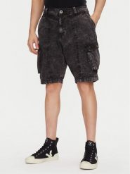Alpha Industries Szorty jeansowe Canvas Acid Short 156259 Czarny Regular Fit. Czarne szorty męskie Alpha Industries, bez wzorów, z bawełny. Za 199.99 zł.