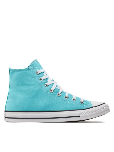 Converse Trampki Chuck Taylor All Star Hi A06562C Niebieski. Niebieskie trampki i tenisówki męskie Converse, bez wzorów, z materiału, bez zapięcia. Za 229.99 zł.