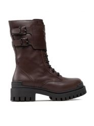 Pinko Trapery Cumino Bootie 1H2135 A072 Brązowy. Brązowe trapery damskie Pinko, ze skóry, bez obcasa. Za 1,489.00 zł.