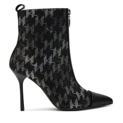 Botki KARL LAGERFELD. Czarne botki damskie Karl Lagerfeld, bez obcasa, na szpilce, bez zapięcia. Za 1,029.00 zł.