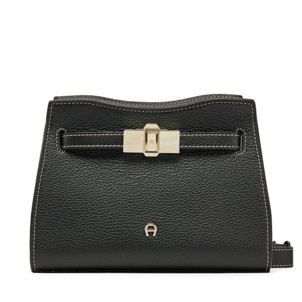 Torebka Aigner. Czarne listonoszki damskie Aigner, bez wzorów, bez dodatków. Za 1,429.00 zł.