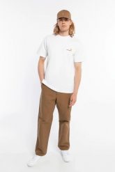 Spodnie męskie casual Carhartt WIP Simple Pant Hamilton Brown I031220-HZ. Niebieskie spodnie materiałowe męskie Carhartt, bez wzorów, casualowe. Za 409.00 zł.