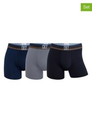 CR7 Bokserki (3 pary) w kolorze granatowo-szarym rozmiar: M. Niebieskie bokserki męskie CR7, bez wzorów. Za 73.99 zł.