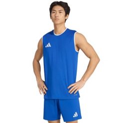 Koszulka męska adidas Entrada 26 Sleeveless Jersey. Niebieskie t-shirty sportowe męskie Adidas, l, z jersey, bez ramiączek, na fitness i siłownię, climacool (adidas). Za 60.99 zł.