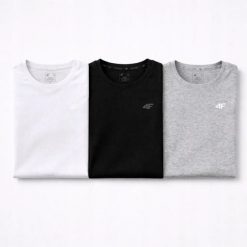 T-SHIRT DAMSKI 4F KOSZULKA SPORTOWA ZESTAW KOMPLET 3 SZTUKI XXL F3306 SS26. Bluzki sportowe damskie 4f, uniwersalny, z bawełny, bez kołnierzyka, bez ramiączek. Za 119.97 zł.