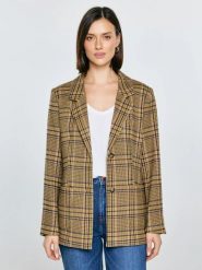 Marynarka damska w kratę Galani 601. Czerwone marynarki i żakiety damskie Big Star, l, bez wzorów, z jeansu, klasyczne. Za 359.99 zł.