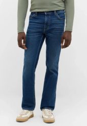 Męskie Spodnie jeansowe Mustang Style Tramper Straight Denim Blue 1016812 5000 703. Niebieskie spodnie materiałowe męskie Mustang, bez wzorów, z denimu. Za 179.99 zł.