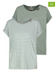 Sublevel Koszulki (2 szt.) w kolorze miętowo-białym rozmiar: XS. Zielone t-shirty damskie Sublevel, xs, bez wzorów, z bawełny, bez kołnierzyka. Za 100.99 zł.