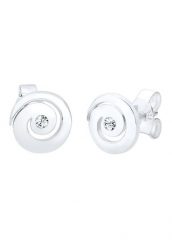 Elli Damskie kolczyki sztyfty Spirala Basic Modern z kryształem w srebrze próby 925 Sterling Silver Kolczyki 1 ct. Szare kolczyki damskie Elli, srebrne, na sztyftcie. Za 156.39 zł.