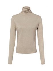BOSS koszulka z długim rękawem z domieszką wełny Kobiety Lyocell beżowy, M. Brązowe t-shirty damskie Boss, m, bez wzorów, z lyocellu, bez kołnierzyka. Za 629.95 zł.