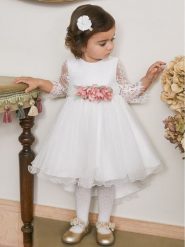 Abel & Lula Sukienka elegancka 5509 Biały Regular Fit. Białe sukienki dziewczęce Abel & Lula, bez wzorów, z syntetyku, eleganckie, bez ramiączek. Za 249.99 zł.