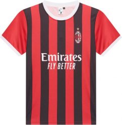 Koszulka domowa AC Milan Męska. Czarne t-shirty sportowe męskie AC MILAN, m, z materiału, bez ramiączek, do piłki nożnej. Za 225.58 zł.