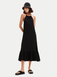 Desigual Sukienka letnia Leila 24SWVK64 Czarny Regular Fit. Czarne sukienki damskie Desigual, na lato, xs, bez wzorów, z syntetyku, bez kołnierzyka, bez ramiączek. Za 379.99 zł.