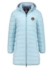 Geographical Norway Płaszcz pikowany "Atikamap" w kolorze błękitnym rozmiar: S. Niebieskie płaszcze damskie Geographical Norway, s, bez wzorów. Za 154.43 zł.