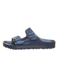 Birkenstock Klapki "Arizona" w kolorze granatowym rozmiar: 36. Niebieskie klapki damskie Birkenstock, bez wzorów, bez obcasa. Za 218.94 zł.